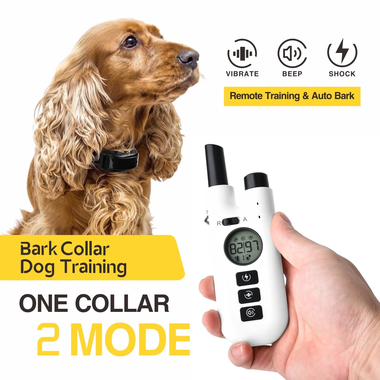 BH600R 2-in-1 Anti-Bark and Remote Dog Training Collar 1-3 Dogs 1000m